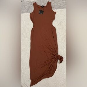 See You Monday Brown Sleeveless Dress